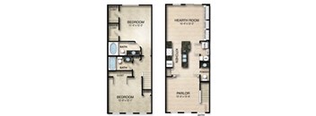 2 Bed 2.5 Bath Floor Plan | 1,295 Sq. Ft. at Orleans Apartments Apartments, OH, 43221