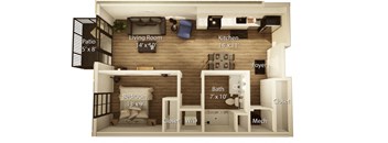 Spring Floor Plan | 823 Sq. Ft. at Crossline, Ohio, 43201