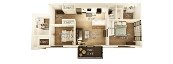 Livingston Floor Plan | 967-969 Sq. Ft. at Crossline, Columbus