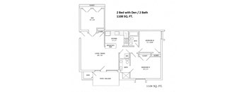 a floor plan of a house with two bedrooms and two baths