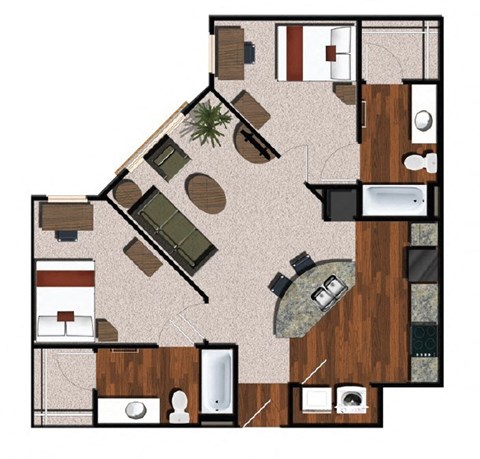 a floor plan of a house at Proximity at ODU, Norfolk, VA