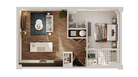 A5 Floor Plan | 692 Sq. Ft. at The Madison, Columbus