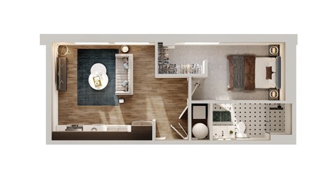 A6 Floor Plan | 476 Sq. Ft. at The Madison, Columbus, Ohio