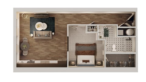 A7a Floor Plan | 732 Sq. Ft. at The Madison, Columbus
