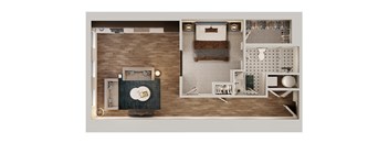 A7b Floor Plan | 737 Sq. Ft. at The Madison, Columbus, Ohio