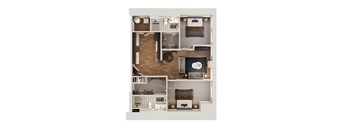 B1 Floor Plan | 1,060 Sq. Ft. at The Madison, Columbus, OH, 43215