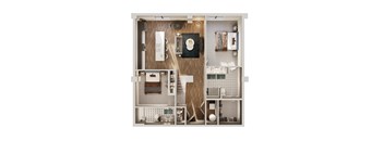 B3a Floor Plan | 1,169 Sq. Ft. at The Madison, Columbus, Ohio