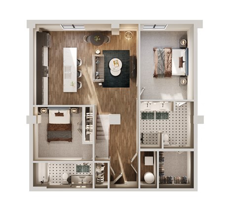 B3a Floor Plan | 1,169 Sq. Ft. at The Madison, Columbus, Ohio