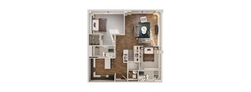 B3b Floor Plan | 1,209 Sq. Ft. at The Madison, Columbus