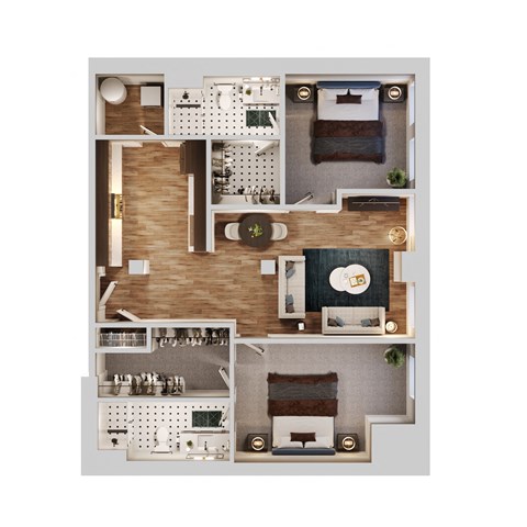 D3 Floor Plan | 1,086 Sq. Ft. at The Madison, Columbus