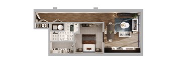 A2a Floor Plan | 794 Sq. Ft. at The Madison, Columbus, Ohio