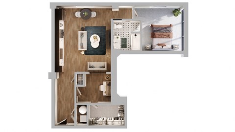 A2b Floor Plan | 856 Sq. Ft. at The Madison, Columbus, 43215