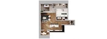 A4 Floor Plan | 977 Sq. Ft. at The Madison, Columbus, Ohio