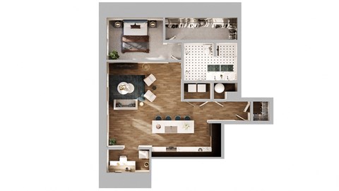 A4 Floor Plan | 977 Sq. Ft. at The Madison, Columbus, Ohio
