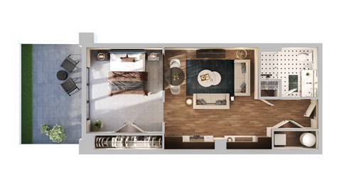S1a Floor Plan | 594 Sq. Ft. at The Madison, Columbus, OH, 43215
