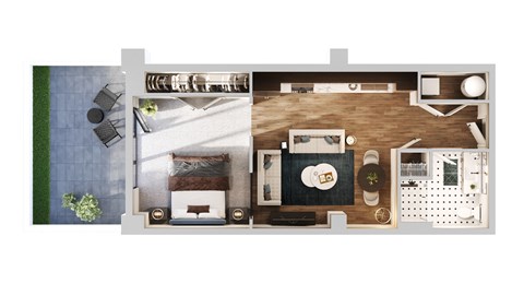 S1c Floor Plan | 591 Sq. Ft. at The Madison, Columbus, Ohio