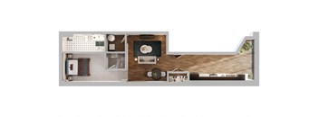 S2 Floor Plan | 631 Sq. Ft. at The Madison, Columbus, Ohio