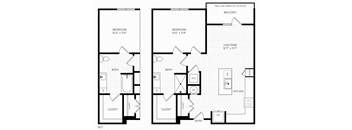 A1 Floor Plan | 806 Sq. Ft. at Aura Stonebridge, Virginia, 23225