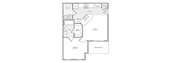 A1 Floor Plan | 597 Sq. Ft. at Arlington Park, Hilliard, OH, 43026
