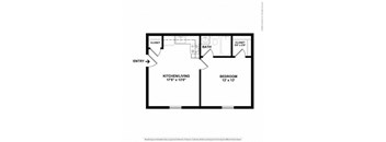 a floor plan of a house with a bedroom and a living room
