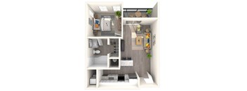 One Bed Floorplan | 639 Sq. Ft. at Triton Glen, Virginia