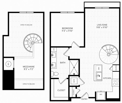 A1 Floor Plan | 859 Sq. Ft. at Aura Stonebridge, Richmond, VA 23225
