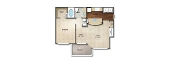 Cortland II Floor Plan | 680 Sq. Ft. at The Orchard, Dublin, Ohio