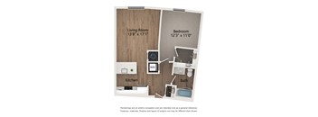 A2 1 Bed 1 Bath Apartment | 694 Sq. Ft. at Centro at Pine Nash, Wilson, North Carolina