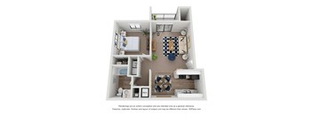 A2 Floor Plan at Village 1373, Greensboro, NC, 27455