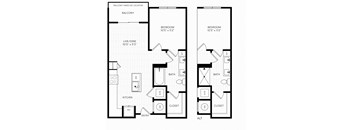 A3 Floor Plan | 630-to686 Sq. Ft. at Aura Stonebridge, Richmond Virginia