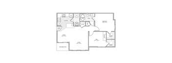 A3 Floor Plan | 900 Sq. Ft. at Arlington Park, Ohio