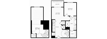 A3L Floor Plan | 742 Sq. Ft. at Aura Stonebridge, Richmond, VA