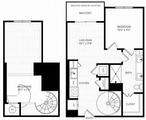 A3L Floor Plan | 742 Sq. Ft. at Aura Stonebridge, Richmond, VA
