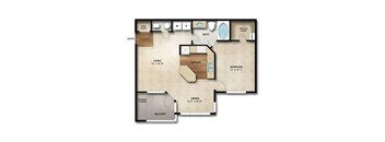 Macintosh I Floor Plan | 755 Sq. Ft. at The Orchard, Ohio, 43016