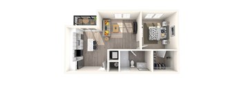 One Bedroom One Bath Floorplan | 642 Sq. Ft. at Triton Glen, Glen Allen, Virginia