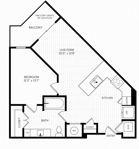 A4.1 Floor Plan | 723 Sq. Ft. at Aura Stonebridge, Virginia