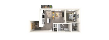 1 Bed Floorplan | 808 Sq. Ft. at Triton Glen, Virginia
