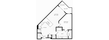 A4 Floor Plan | 721 Sq. Ft. at Aura Stonebridge, Virginia