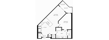 A4 Floor Plan | 757 Sq. Ft. at Aura Stonebridge, Richmond