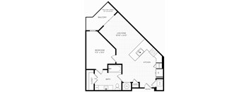 A4.1 Floor Plan | 755 Sq. Ft. at Aura Stonebridge, Virginia, 23225