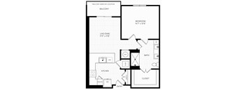 A5 Floor Plan | 760 Sq. Ft. at Aura Stonebridge, Virginia, 23225