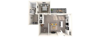 One Bed Floorplan | 920 Sq. Ft. at Triton Glen, Glen Allen, Virginia