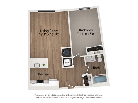 A5 1 Bed 1 Bath Apartment | 707 Sq. Ft. at Centro at Pine Nash, Wilson