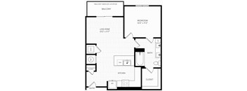 A6 Floor Plan | 798 Sq. Ft. at Aura Stonebridge, Richmond, VA 23225
