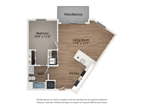 A6 1 Bed 1 Bath Apartment | 728 Sq. Ft.at Centro at Pine Nash, Wilson, NC, North Carolina, 27893