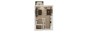 Studio 1 Bath Floor Plan | 645 Sq. Ft. at VALE Lake Wylie in Lake Wylie, South Carolina