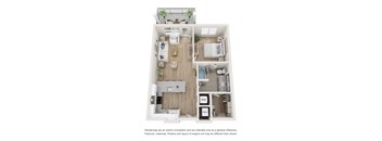 1 Bed 1 Bath Floor Plan B | 747 Sq. Ft. at Ainsworth, Richmond, 23228