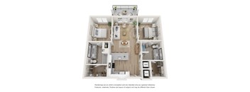 2 Bed 2 Bath Floor Plan | 1,085 Sq. Ft. at Ainsworth, Richmond