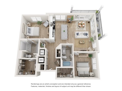 2 Bed 2 Bath Floor Plan B | 1,188 Sq. Ft. at Ainsworth, Richmond, VA