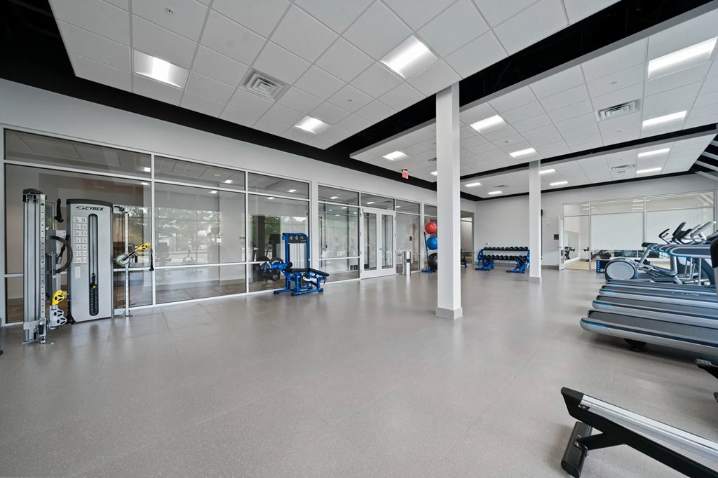 the gym atriumat Metropolis Apartments, Glen Allen, 23060